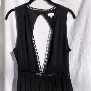 Tobi Black Flowy Maxi Cocktail Dress Size Large